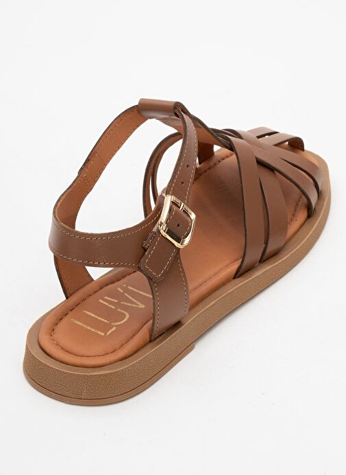 ANDRES Taba Hakiki Deri Kadın Sandalet - Görsel 6