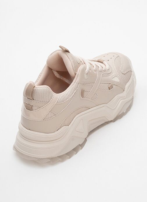 LECCE Bej Cilt Kadın Spor Ayakkabı - Görsel 6