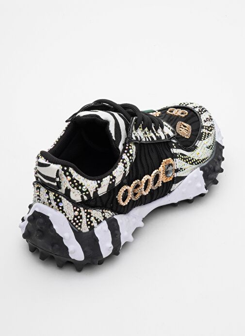 VERO Siyah Desenli Taşlı Kadın Spor Ayakkabı - Görsel 6