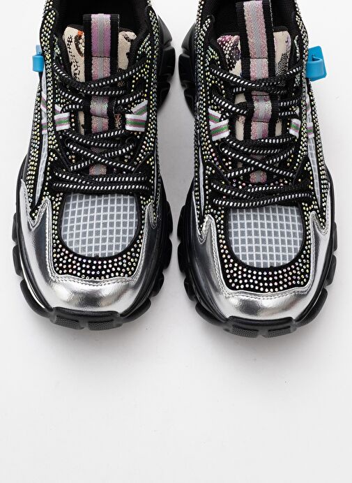 NOİ Siyah Gümüş Taşlı Kadın Spor Ayakkabı - Görsel 3
