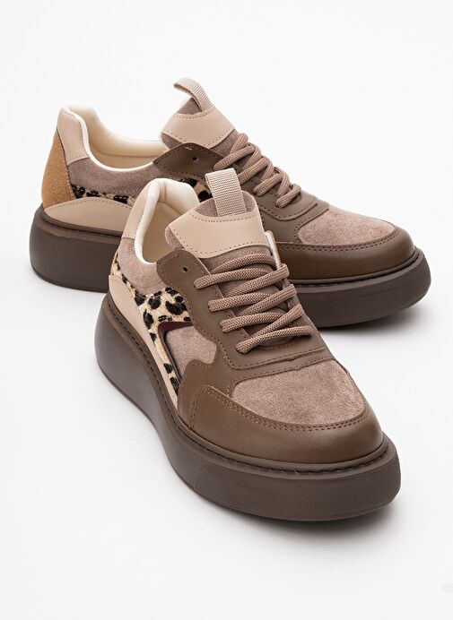 AERE Kahverengi Desenli Kadın Spor Ayakkabı - Görsel 2