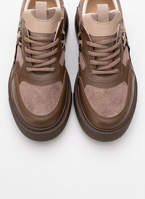 AERE Kahverengi Desenli Kadın Spor Ayakkabı - Görsel 3