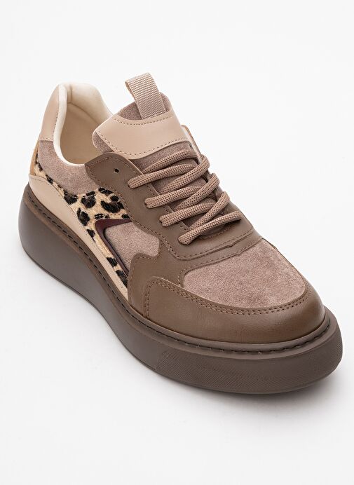 AERE Kahverengi Desenli Kadın Spor Ayakkabı - Görsel 4
