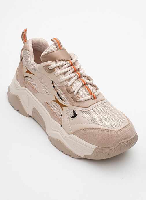 MELİNA Bej Desenli Kadın Spor Sneakers - Görsel 4