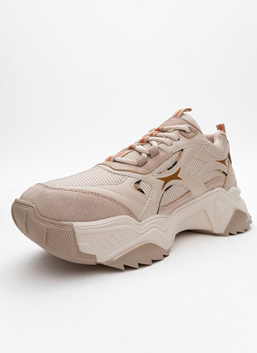 MELİNA Bej Desenli Kadın Spor Sneakers - Görsel 5