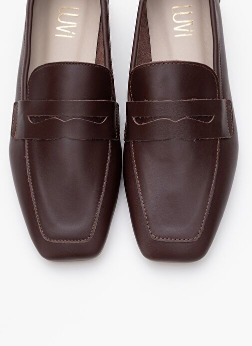 MORNE Kahverengi Cilt Hakiki Deri Kadın Loafer Ayakkabı - Görsel 3