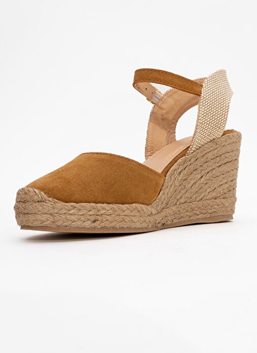 SİNTA Toprak Süet Deri Kadın Topuklu Sandalet - Görsel 5