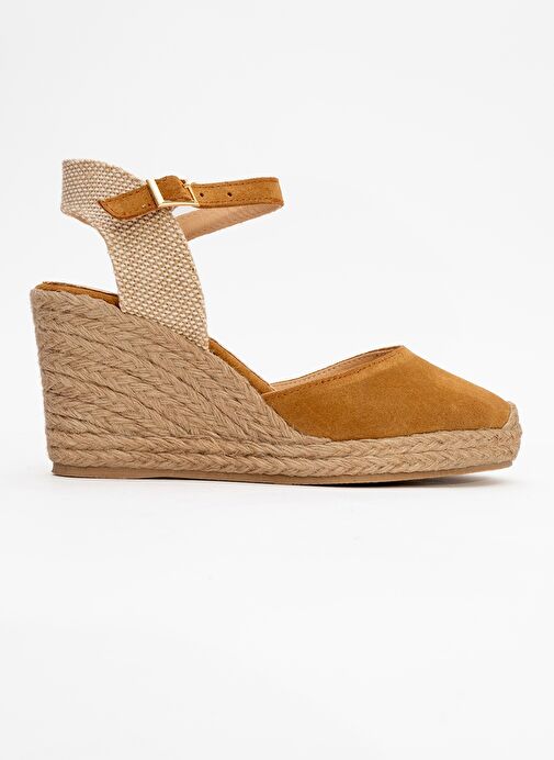 SİNTA Toprak Süet Deri Kadın Topuklu Sandalet - Görsel 7