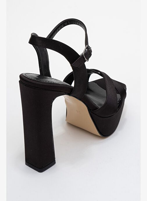 Luvi Shoes Luvi Shoes Belirsiz YULİA Siyah Saten Çapraz Bantlı Kadın Platform Topuklu Ayakkabı Abiye Ayakkabı | Boyner Belirsiz - 6. görsel