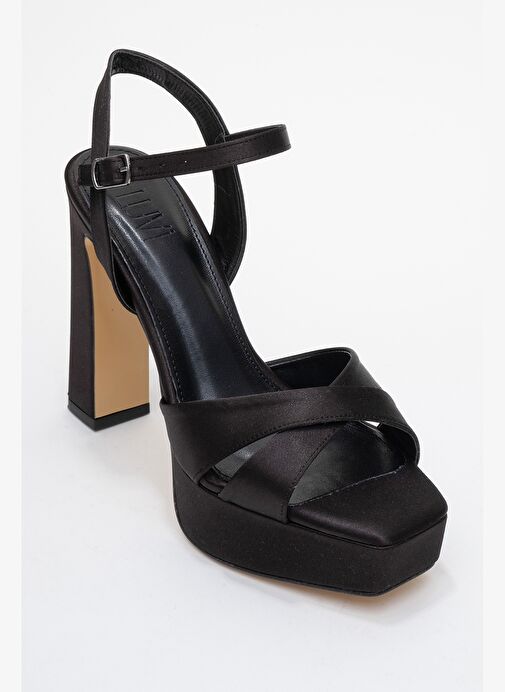 Luvi Shoes Luvi Shoes Belirsiz YULİA Siyah Saten Çapraz Bantlı Kadın Platform Topuklu Ayakkabı Abiye Ayakkabı | Boyner Belirsiz - 4. görsel