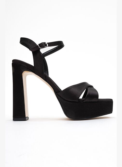 Luvi Shoes Luvi Shoes Belirsiz YULİA Siyah Saten Çapraz Bantlı Kadın Platform Topuklu Ayakkabı Abiye Ayakkabı | Boyner Belirsiz - 7. görsel