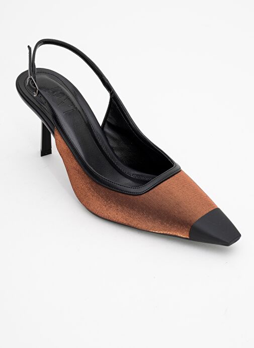 ALİVE Bakır Saten Mat Burun Detaylı Kadın Topuklu Ayakkabı - Görsel 4