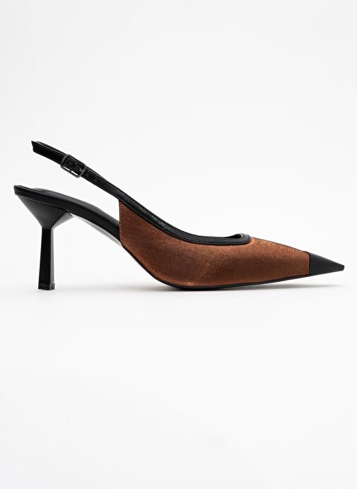 ALİVE Bakır Saten Mat Burun Detaylı Kadın Topuklu Ayakkabı - Görsel 7