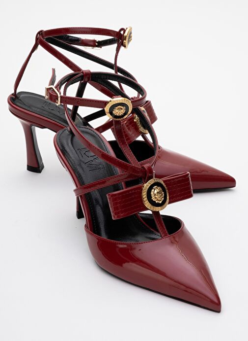 PEAL Bordo Rugan Kadın Topuklu Ayakkabı - Görsel 2