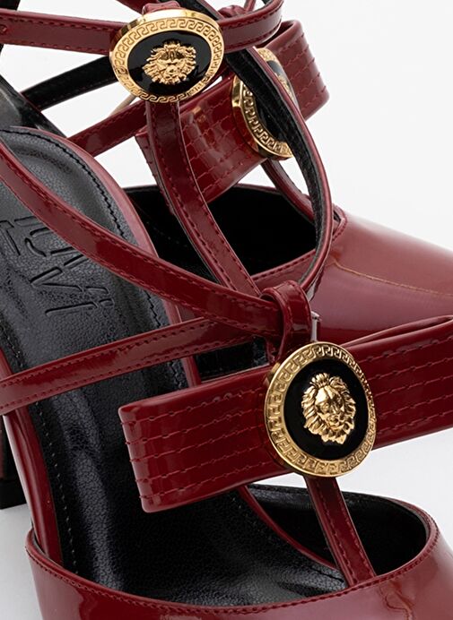 PEAL Bordo Rugan Kadın Topuklu Ayakkabı - Görsel 3