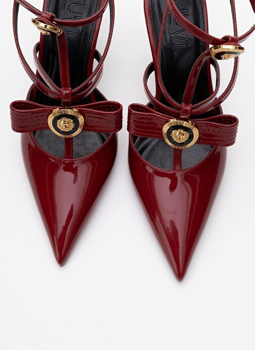 PEAL Bordo Rugan Kadın Topuklu Ayakkabı - Görsel 4