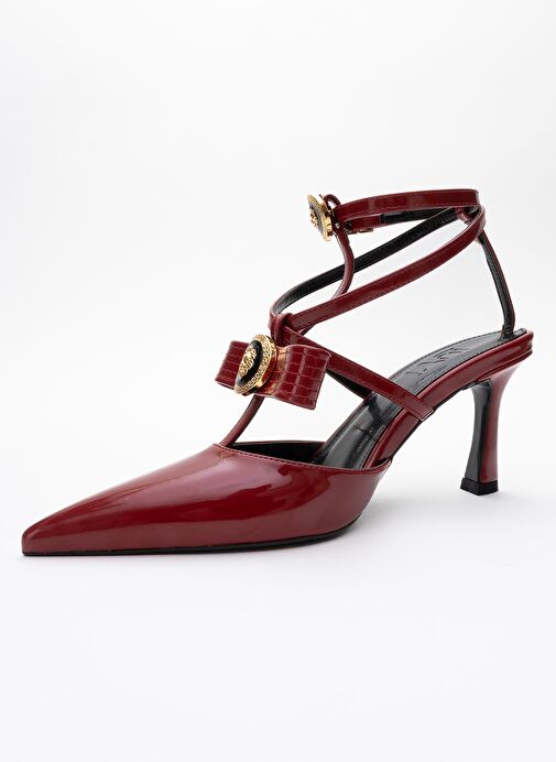PEAL Bordo Rugan Kadın Topuklu Ayakkabı - Görsel 6
