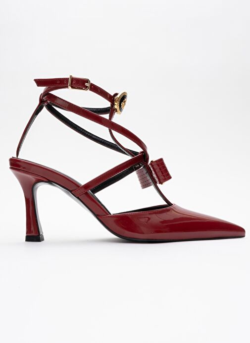 PEAL Bordo Rugan Kadın Topuklu Ayakkabı - Görsel 8