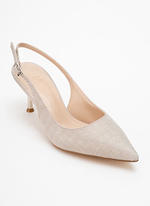 CAİSA Altın Simli Kadın Topuklu Ayakkkabı - Görsel 4