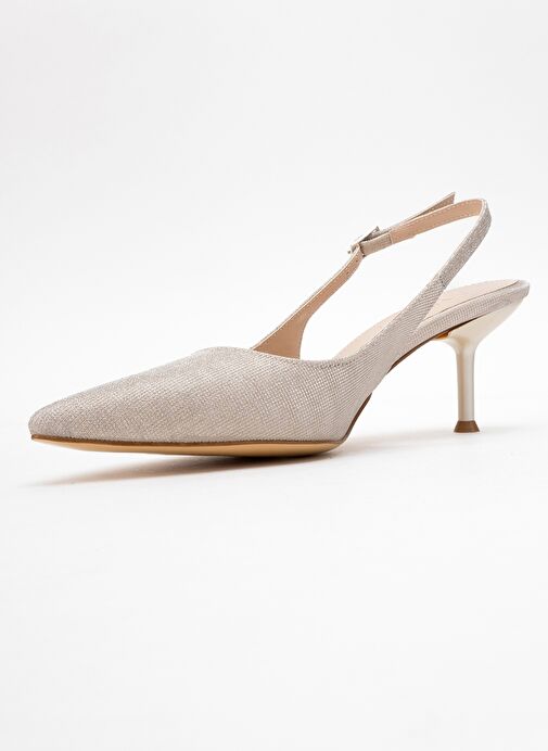 CAİSA Altın Simli Kadın Topuklu Ayakkkabı - Görsel 5