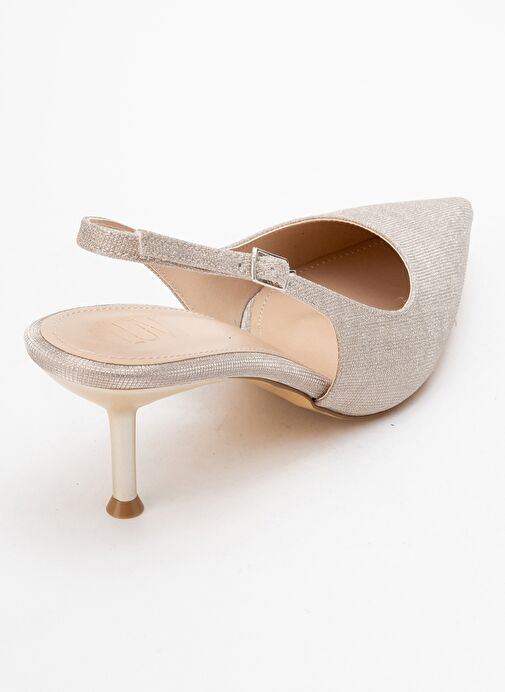 CAİSA Altın Simli Kadın Topuklu Ayakkkabı - Görsel 6