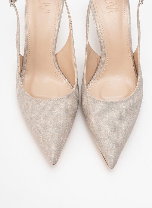 CAİSA Altın Simli Kadın Topuklu Ayakkkabı - Görsel 3