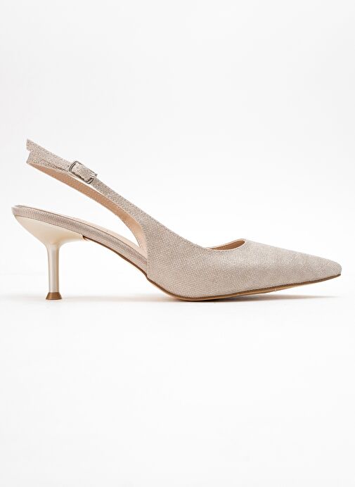 CAİSA Altın Simli Kadın Topuklu Ayakkkabı - Görsel 7