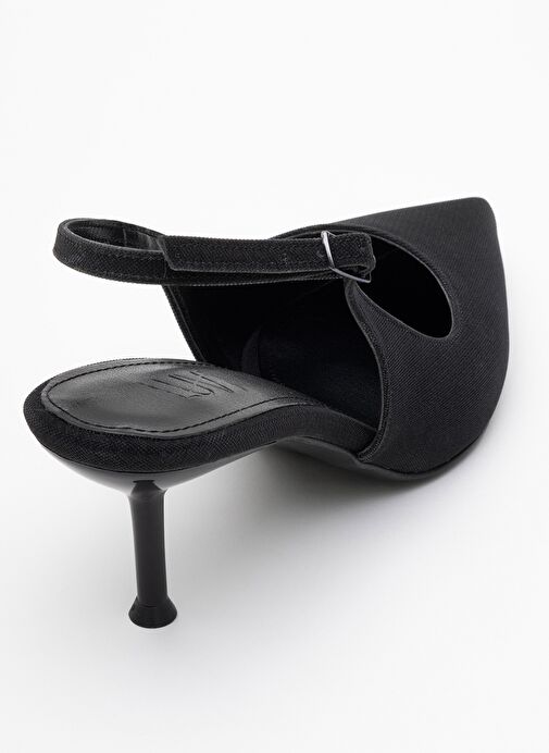 CAİSA Siyah Simli Kadın Topuklu Ayakkkabı - Görsel 6