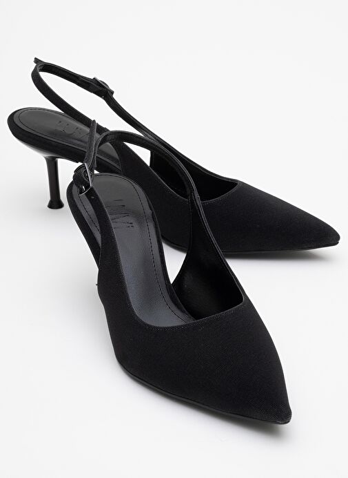 CAİSA Siyah Simli Kadın Topuklu Ayakkkabı - Görsel 2