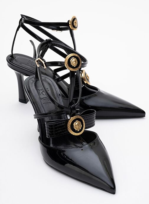 PEAL Siyah Rugan Kadın Topuklu Ayakkabı - Görsel 2