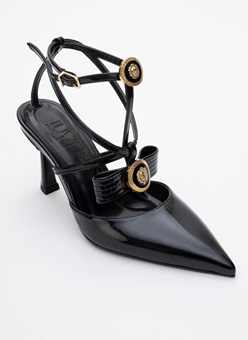 PEAL Siyah Rugan Kadın Topuklu Ayakkabı - Görsel 5