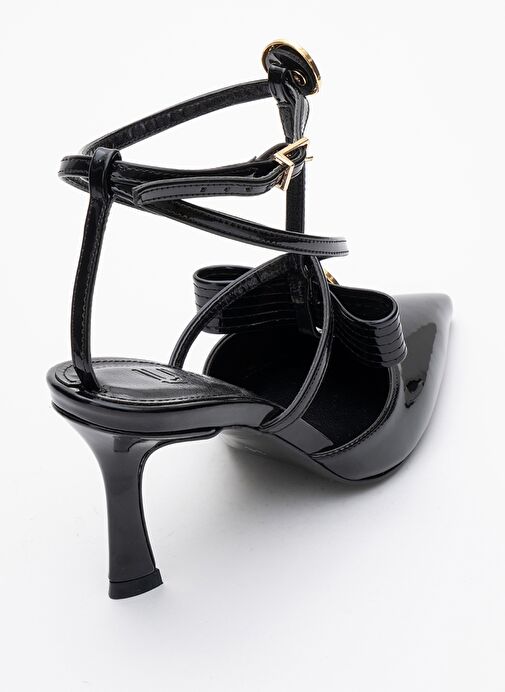 PEAL Siyah Rugan Kadın Topuklu Ayakkabı - Görsel 7