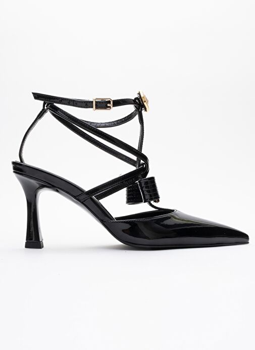 PEAL Siyah Rugan Kadın Topuklu Ayakkabı - Görsel 8