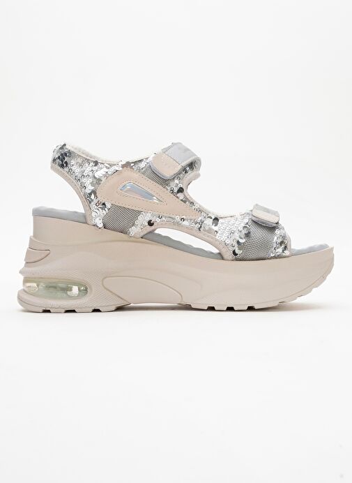 ARTHUR Gri Payet Bantlı Kalın Taban Kadın Spor Sandalet - Görsel 7