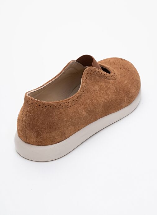 CHELLE Taba Süet Lastikli Hakiki Deri Kadın Günlük Ayakkabı - Görsel 6