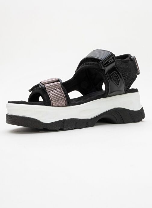 4740 Siyah Platin Bantlı Kadın Sandalet - Görsel 5