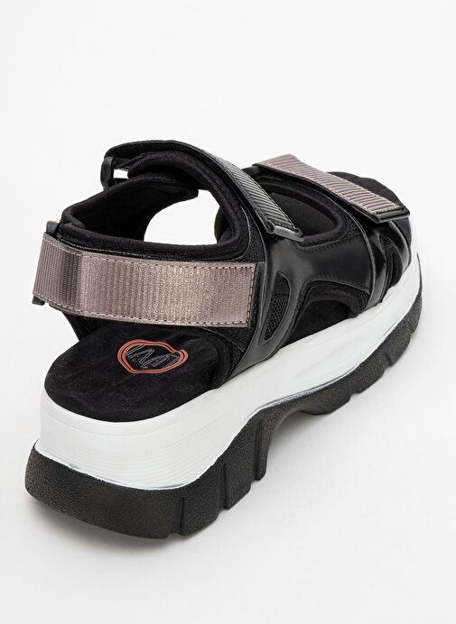 4740 Siyah Platin Bantlı Kadın Sandalet - Görsel 6