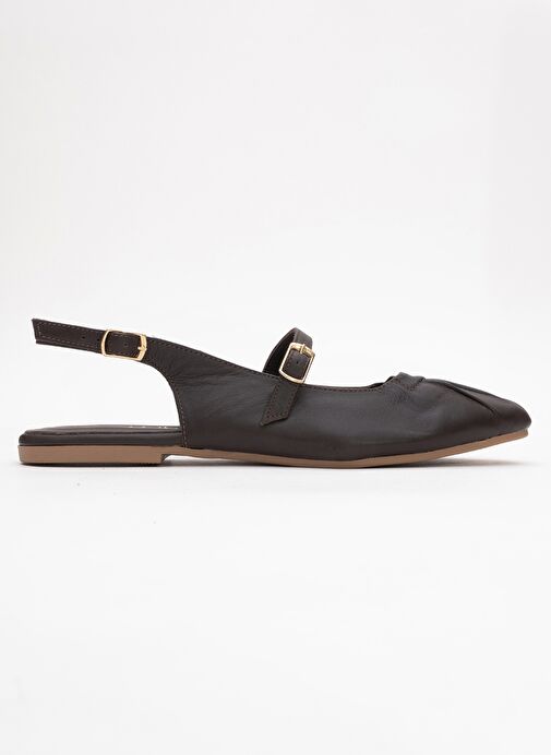 BRITNEY Kahverengi Hakiki Deri Önü Kapalı Kadın Sandalet - Görsel 7