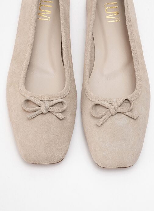 Luvi Shoes Luvi Shoes Belirsiz SOSA Bej Süet Hakiki Deri Küt Burunlu Fiyonklu Kadın Babet Ayakkabı | Boyner Belirsiz - 3. görsel