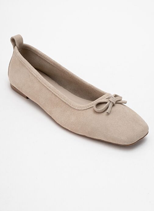 Luvi Shoes Luvi Shoes Belirsiz SOSA Bej Süet Hakiki Deri Küt Burunlu Fiyonklu Kadın Babet Ayakkabı | Boyner Belirsiz - 4. görsel