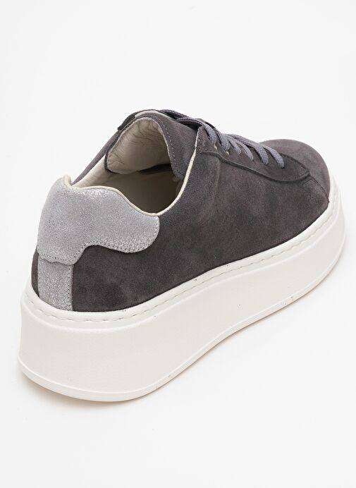 GUENO Füme Hakiki Deri Süet Kadın Spor Ayakkabı - Görsel 6