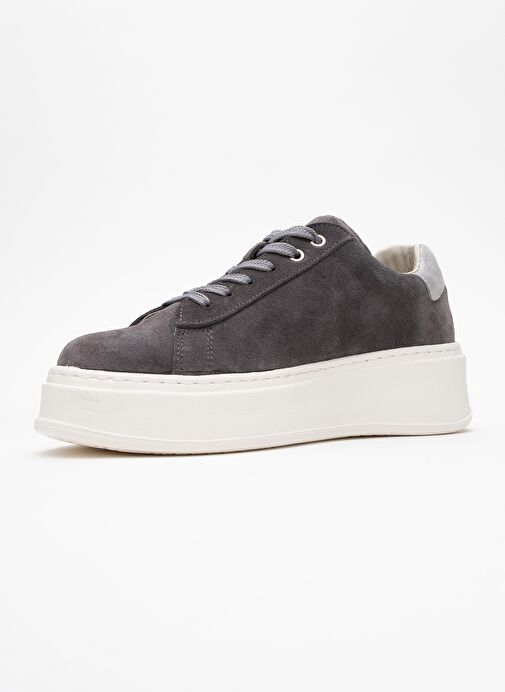 GUENO Füme Hakiki Deri Süet Kadın Spor Ayakkabı - Görsel 5