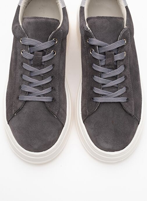 GUENO Füme Hakiki Deri Süet Kadın Spor Ayakkabı - Görsel 3