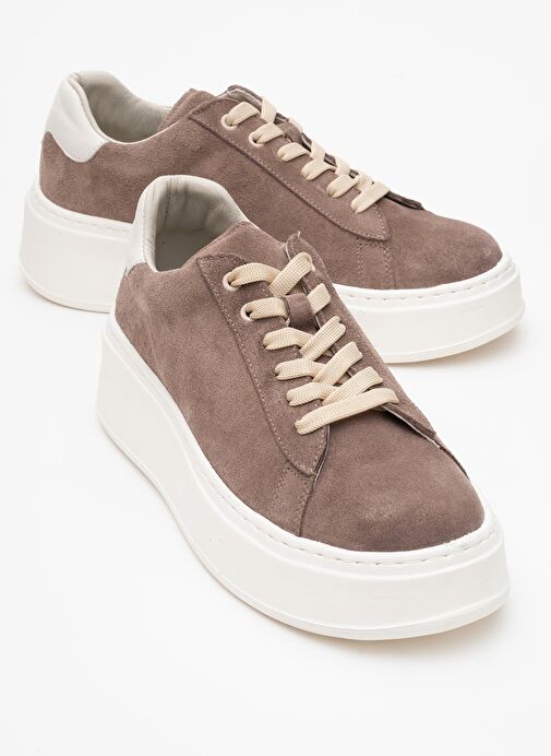 GUENO Kum Hakiki Deri Süet Kadın Spor Ayakkabı - Görsel 2