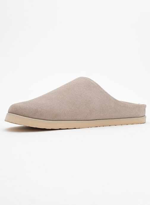 SPACE Bej Süet Hakiki Deri Önü Kapalı Kadın Terlik - Görsel 5