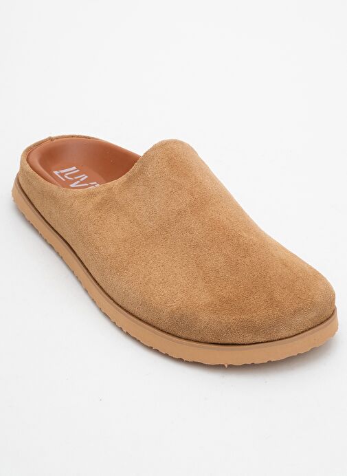 SPACE Toprak Süet Hakiki Deri Önü Kapalı Kadın Terlik - Görsel 4