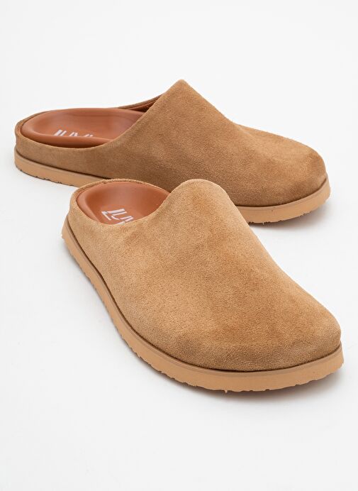 SPACE Toprak Süet Hakiki Deri Önü Kapalı Kadın Terlik - Görsel 2