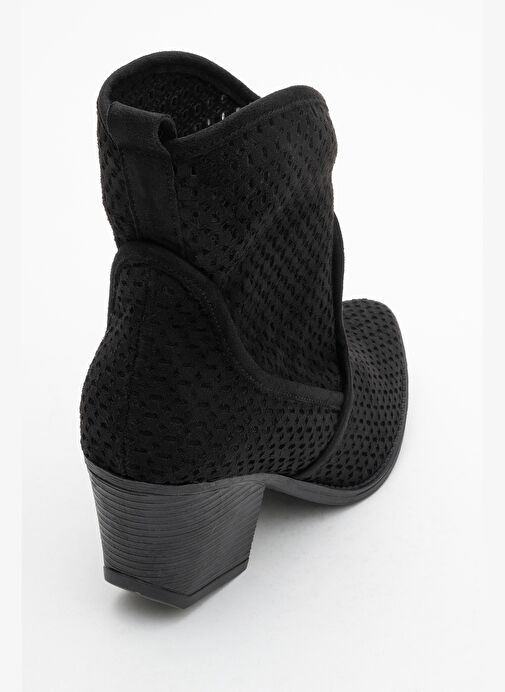 PERA Siyah Kadın Kalın Topuklu Yazlık Bot - Görsel 9