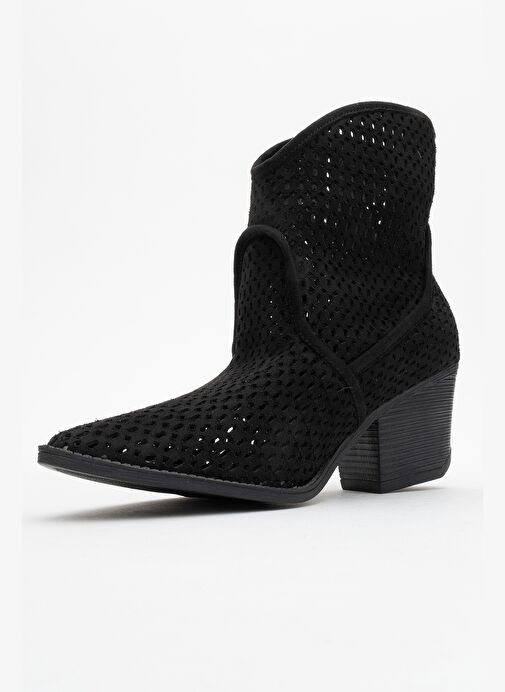 PERA Siyah Kadın Kalın Topuklu Yazlık Bot - Görsel 8