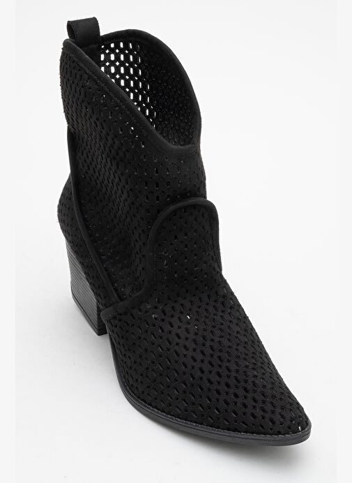 PERA Siyah Kadın Kalın Topuklu Yazlık Bot - Görsel 7